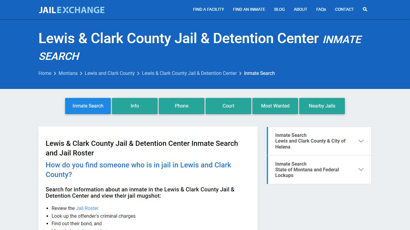 Inmate Search: Roster & Mugshots - Lewis & Clark County Jail ...